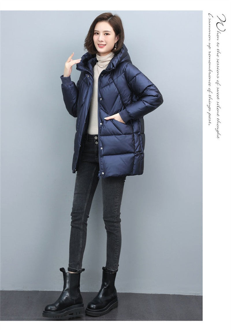 2023 Hooded Cotton Coat Women's Mid-Length Winter Jackets Elegant Mother's Parkas Padded Jacket Thick Down Padded Jacket Vintage
