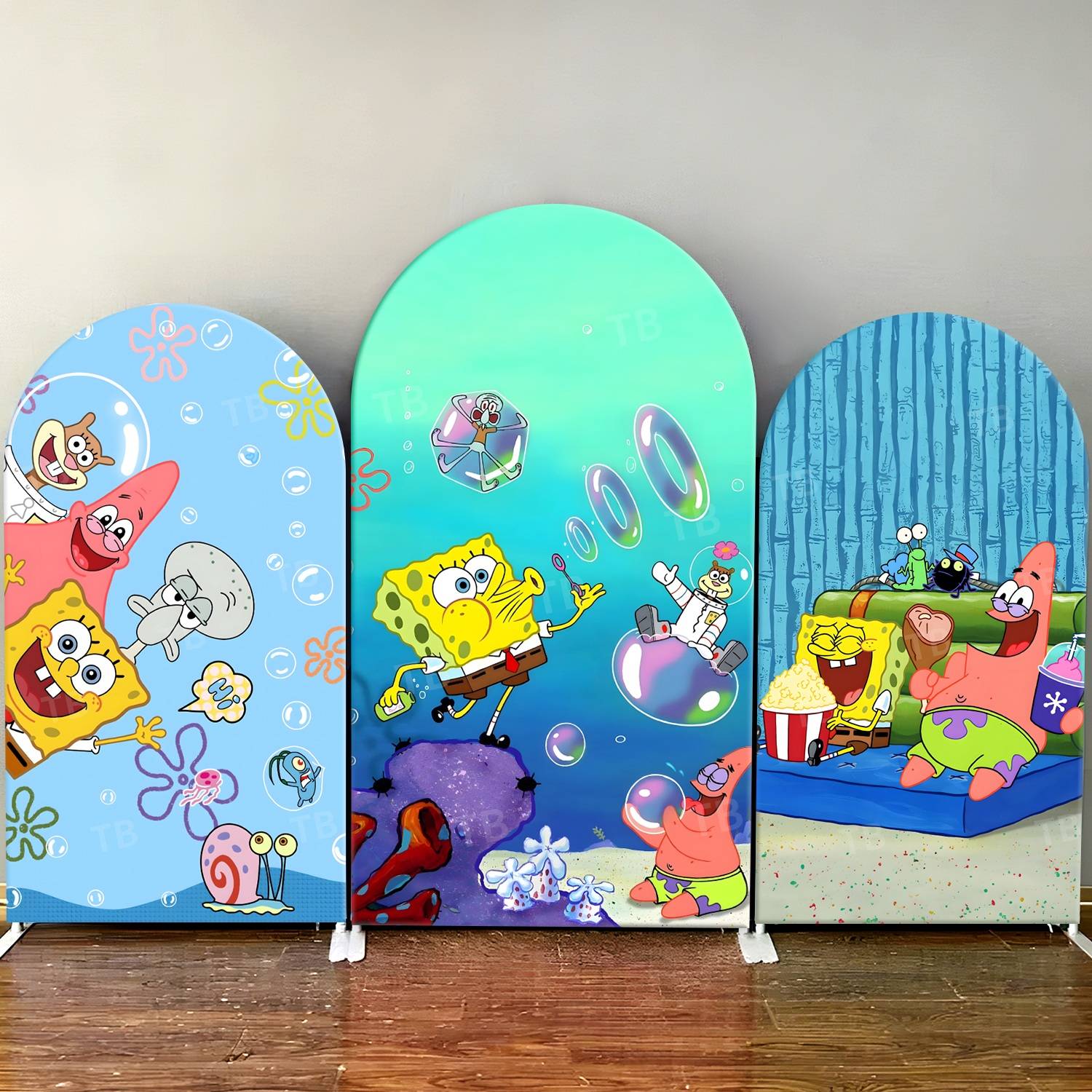SpongeBob Theme Arch Backdrop Cover Squidward Patrick Baby Shower Kids Birthday Party Decoration Photograph Background Wall