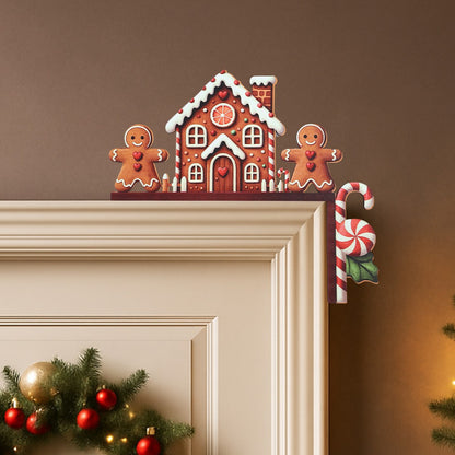 Christmas Gingerbread Man Wooden Door Frame Decoration Merry Christmas Decor for Home 2025 Navidad Xmas Ornament New Year 2026