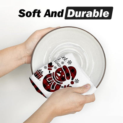 4/6pcs Christmas Kitchen Towel Set, Buffalo Checkered Dishcloths, Soft and Comfortable Winter Truck Farmhouse Tea Towels Joe,