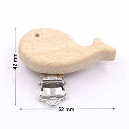 5PCS Wooden Rabbit Pacifier Clip Baby Accessories Wooden Animal Pacifier Metal Holder Elephant Pacifier Wooden Baby Teeth