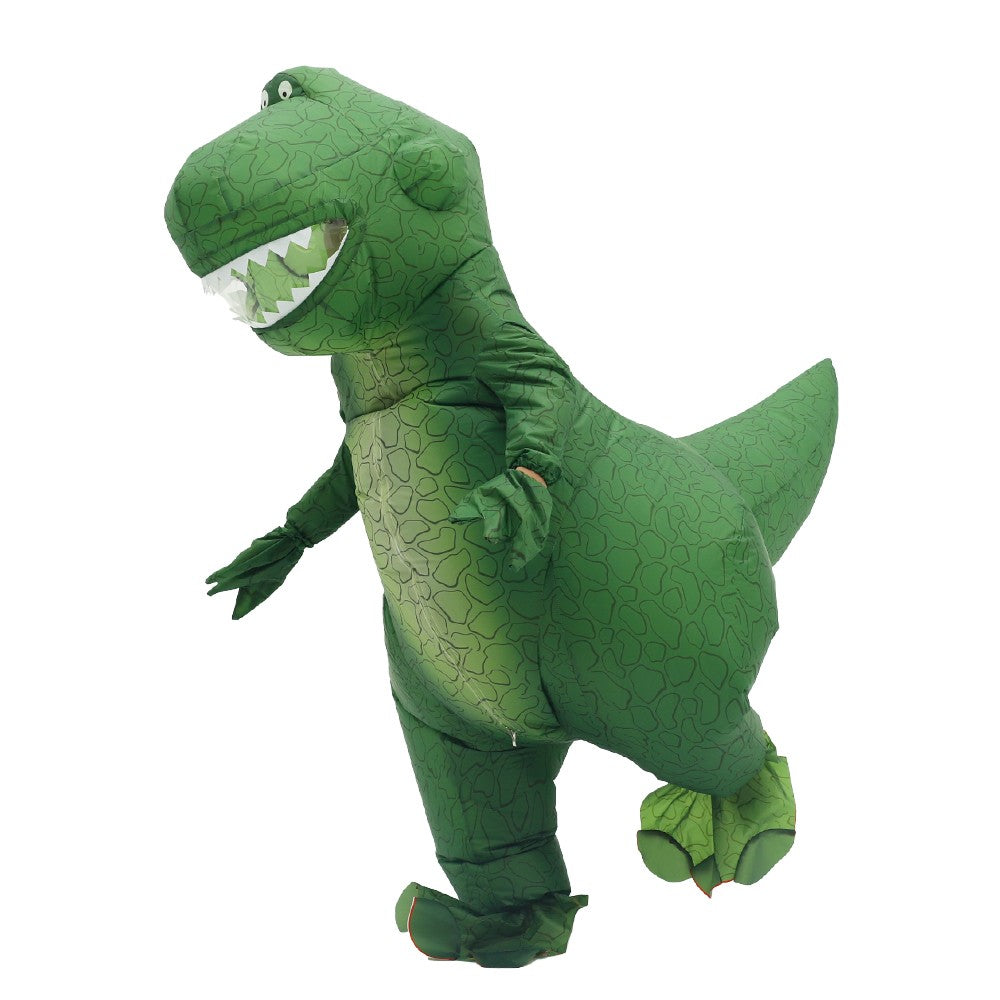 Green Dinosaur Inflatable Costume Mascot Parade Adult Character Cosplay Animal Birthday Halloween Party Event Set