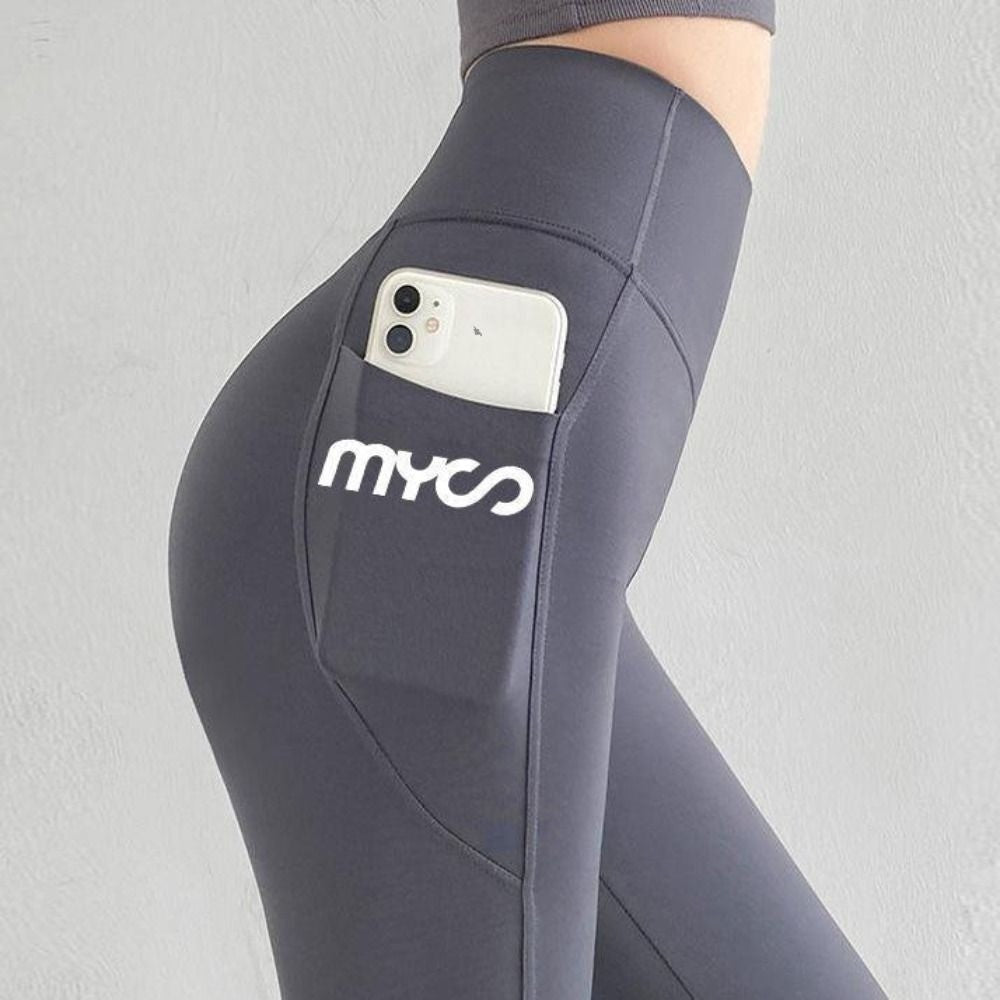 Soft High Waist Women Leggings with Pocket Tight Seamless Jogging Women's Capri Pants Peach Butt Elastic Running