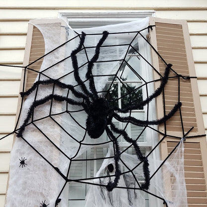 150/250cm Halloween White Black Giant Spider Web Happy Halloween Decoration For Home Bar Haunted House Prop Outdoor Scary Decor