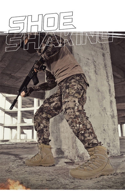 High Top Waterproof Men's Tactical Boots Hiking Shoes Large Size 47 Outdoor Sneakers Hiking Boots Non Slip Motorcycle Boots Men