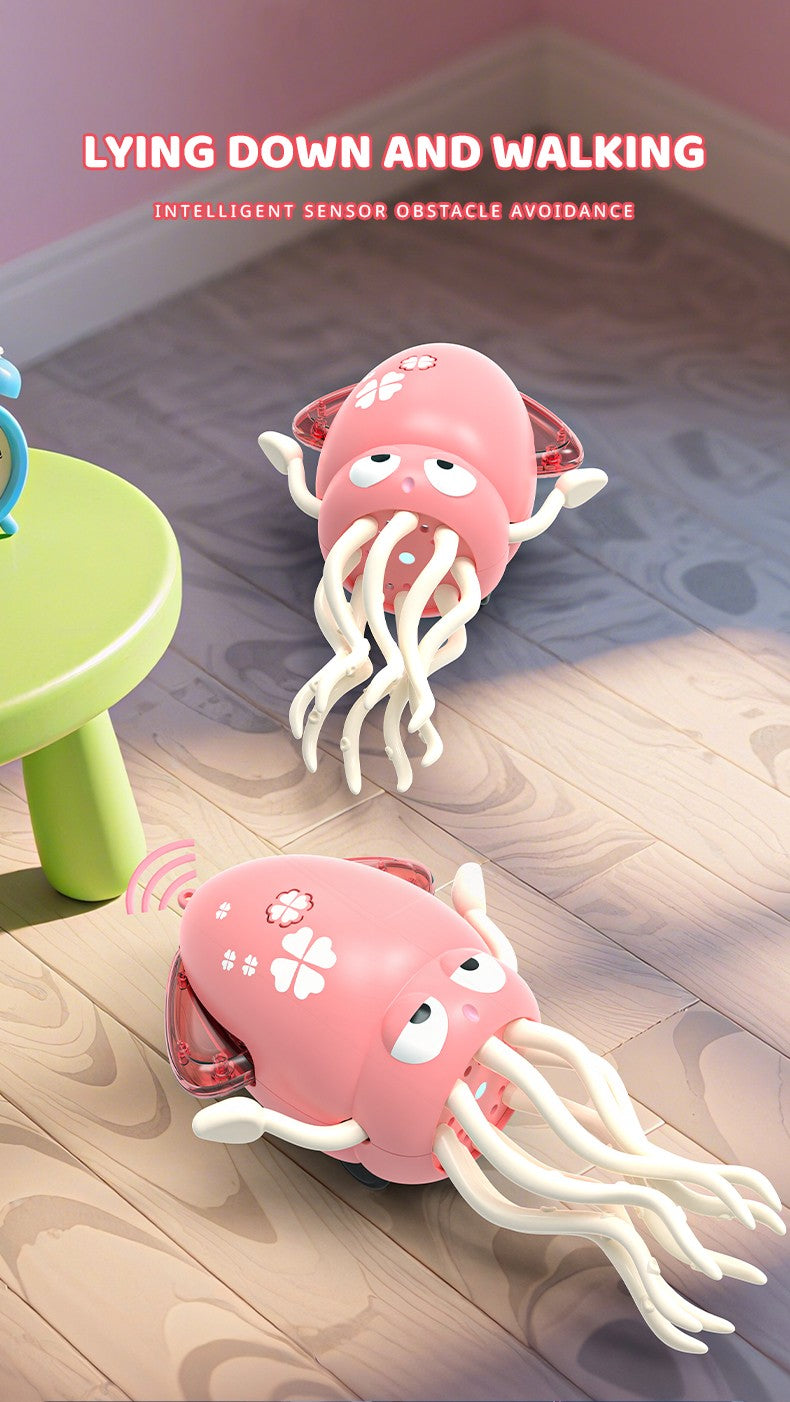 Brinquedo Polvo Dançarino Mágico Elétrico Brinquedo para Animais de Estimação de Arraste com Luz e Música Polvo para Crianças Brinquedos Interativos para Desenvolvimento Presentes para Bebês na Hora da Barriga