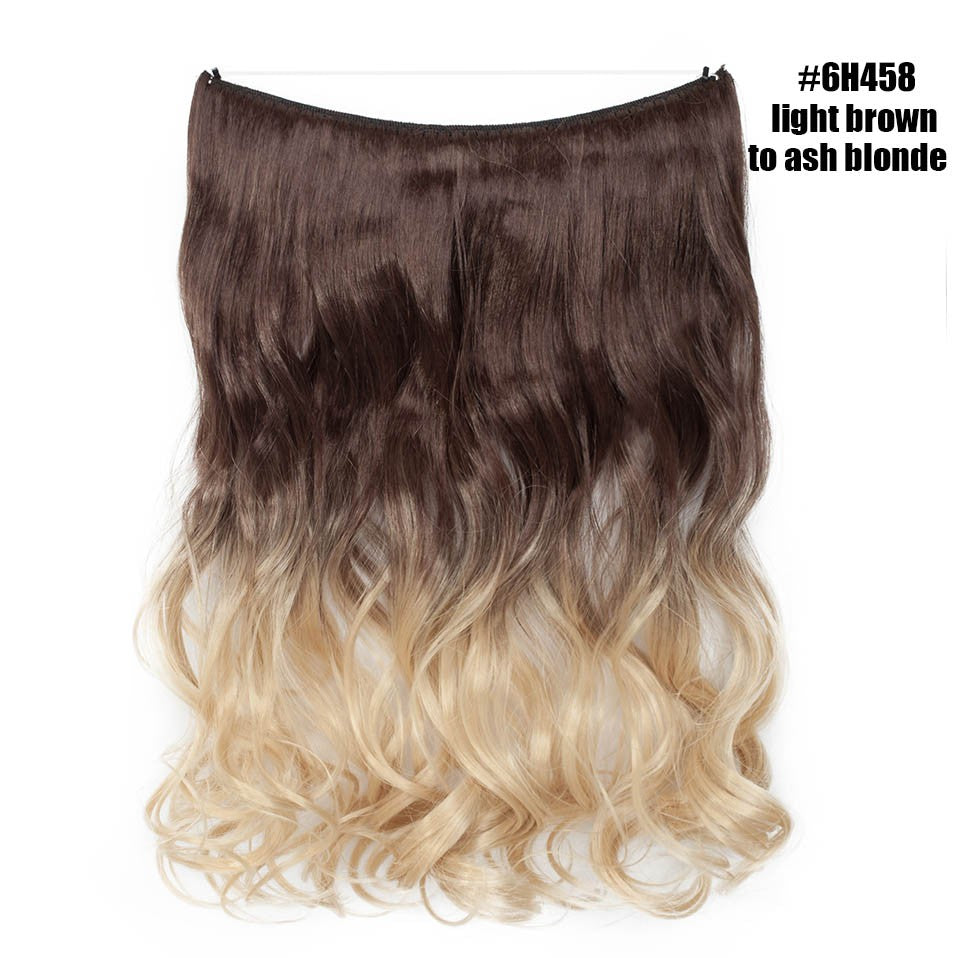 BENEHAIR Cabelo Sintético com Fio Invisível Sem Clipes Extensões de Cabelo Linha Secreta de Pesca Apliques de Cabelo Falso Para Mulheres