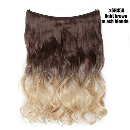 BENEHAIR Cabelo Sintético com Fio Invisível Sem Clipes Extensões de Cabelo Linha Secreta de Pesca Apliques de Cabelo Falso Para Mulheres