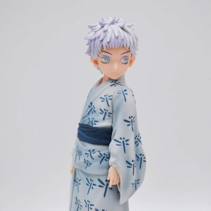 Boneco de Anime Jujutsu Kaisen Satoru Gojo Q Version Boneco de Ação Fofo Enfeite de Mesa de Anime Modelo de PVC Estátua Coleção Brinquedo Presente