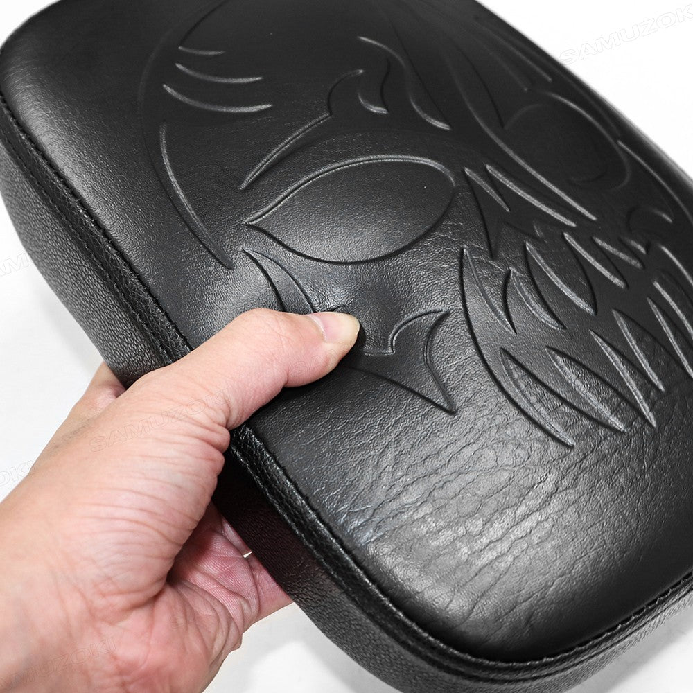 Almofada de Assento Traseiro Preta de Passageiro com 8 Ventosas para Harley Dyna Sportster Softail Touring XL 883 1200