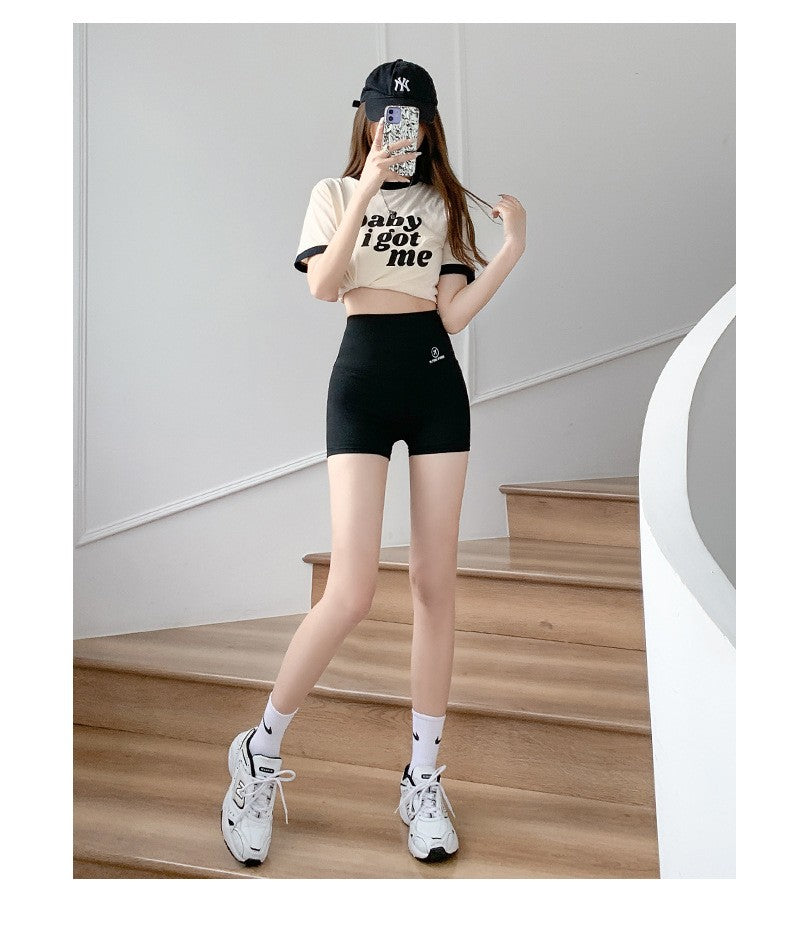 2023 Summer Sports Yoga Shorts Women Letter Embroidery Biker Shorts Women High Waist Casual Streetwear Elastic Female Underwear