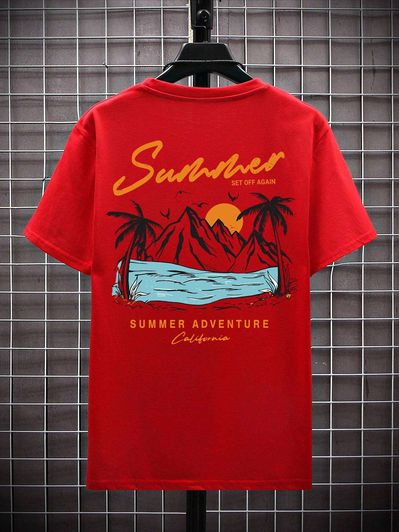 Summer Set Off Again Adventure California Mens T-Shirt Cotton Loose Tee Clothing Fashion Sweat Clothes Oversized Summer Tops