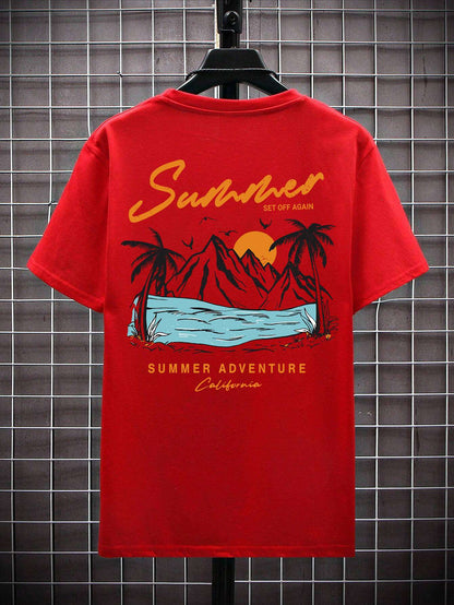 Summer Set Off Again Adventure California Mens T-Shirt Cotton Loose Tee Clothing Fashion Sweat Clothes Oversized Summer Tops
