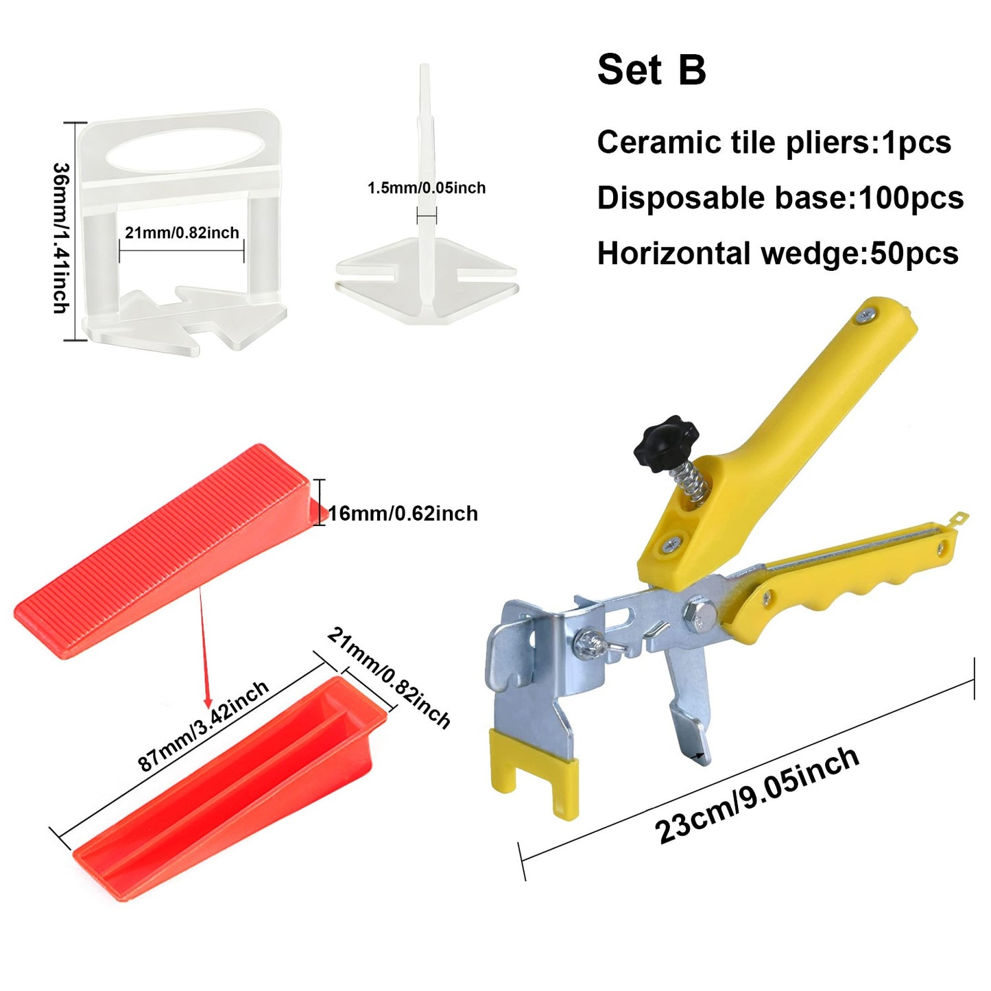 Kit Alicate Cunhas e Clips Niveladores de Revestimento de Chão e Parede para Ferramentas de Construção de 50-200 peças