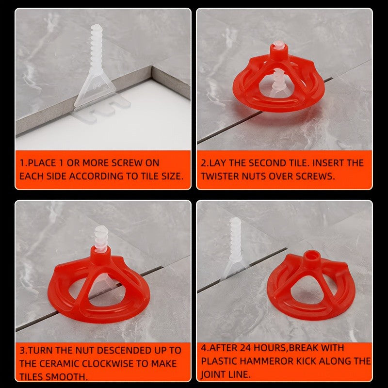 Kit Base Niveladora de Azulejos e Capa Reutilizável de 1-3mm Espaçador de Azulejos Sistema de Nivelamento Conjunto de Peças para Ferramentas de Construção