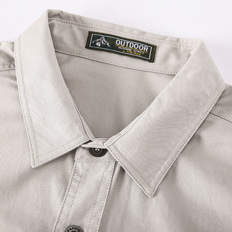 2024 Spring Cotton Cargo Shirt for Men Long Sleeve Multi-Pocket Shirts Outdoor Casual Colthing High Quality Militar Overshirt