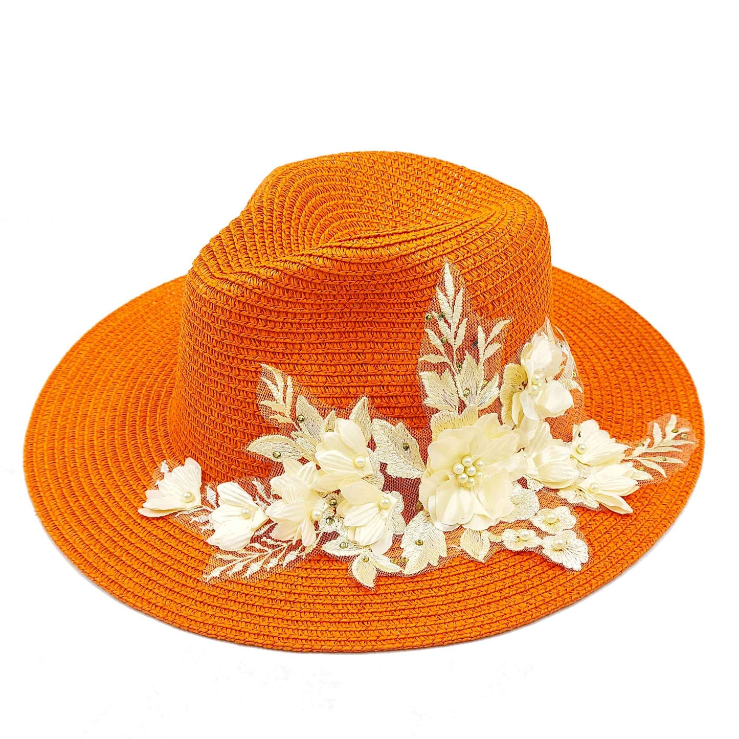 Chapéu de Palha Verão Estilo Flat Top Acessórios Abelha Chapéu de Sol Francês ao Ar Livre Protetor Solar Chapéu de Praia com Aba Grande