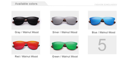 KINGSEVEN UV400 Sunglasses For Men Polarized Walnut Wood Handmade Sun Glasses High Quality Protection Women Eyewear Gafas