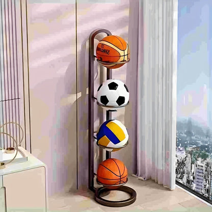 1PC Black Metal Sports Ball Organizer - for Balls, Multi-functional Storage Rack, Perfect Holiday Gift shelves