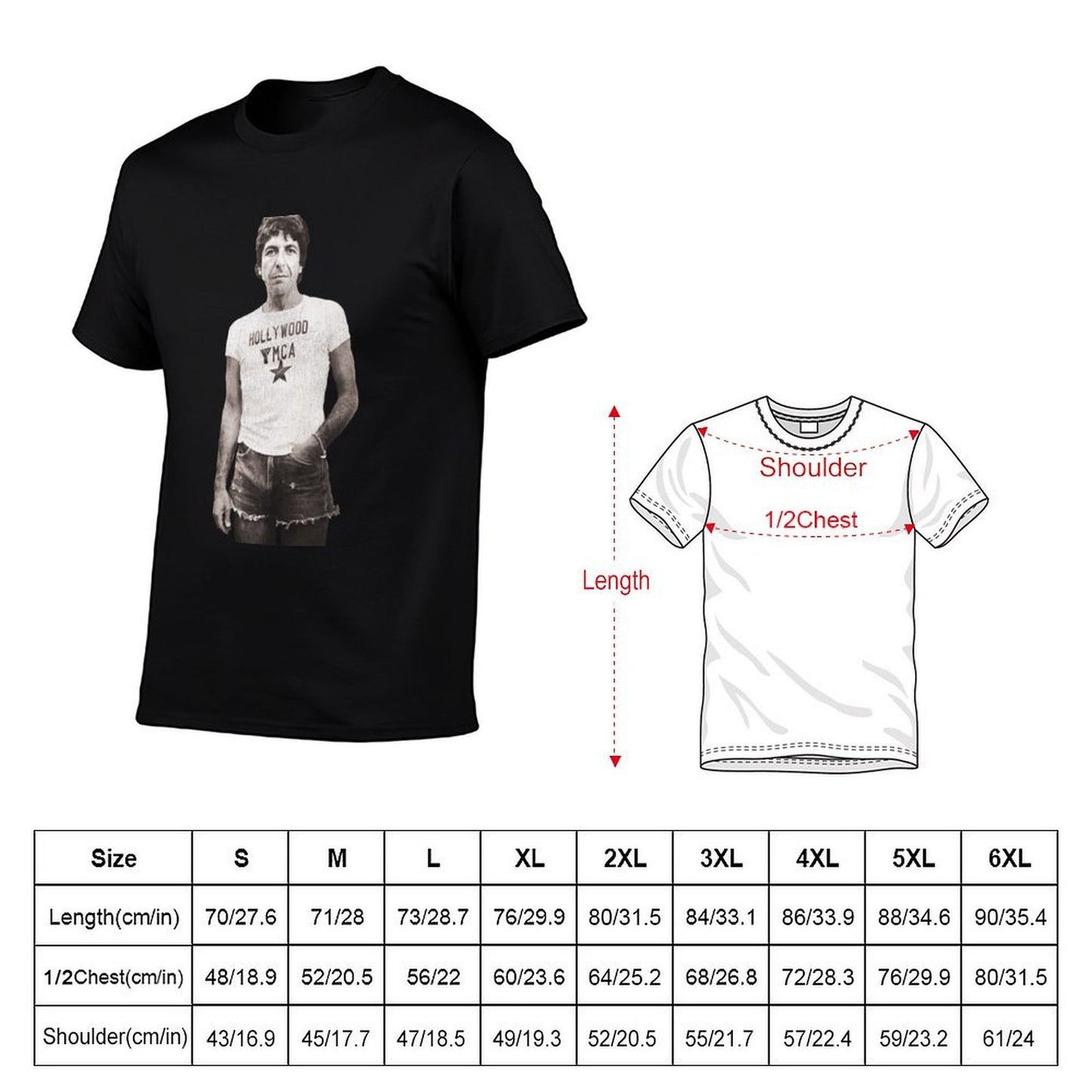 Leonard Cohen Casual Icon T-Shirt black cotton t-shirt plain for man package man t shirts for men