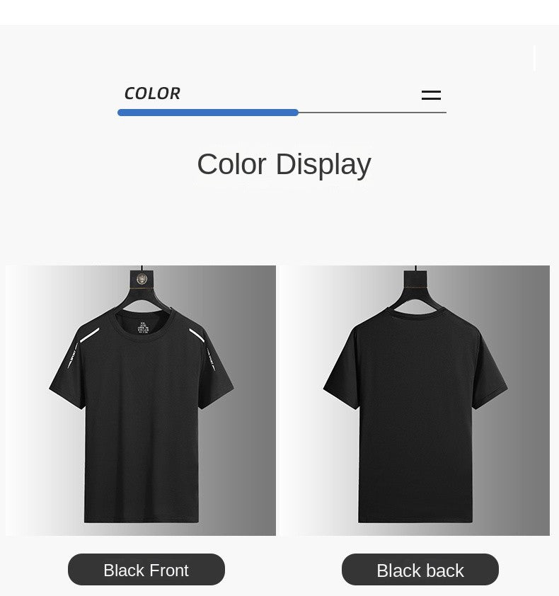 Running T-shirt Reflective Short Sleeve Ice Silk Quick Drying Summer Thin Breathable Fitness Tees Shirt Sportswear Sportsshirt