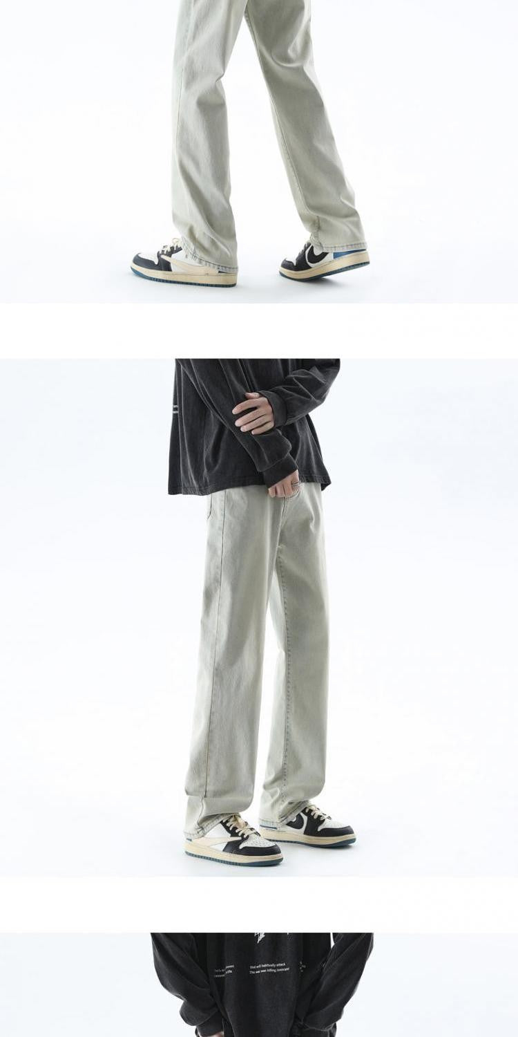 Cleanfit Extended Length Men's Jeans High Waist Slim Straight Leg Micro Flared Pants Bla Knife  Faionable Tall Size