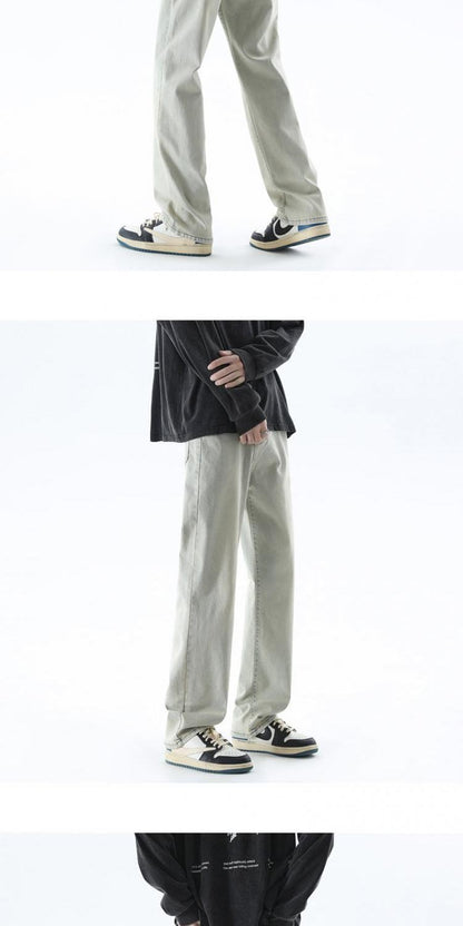 Cleanfit Extended Length Men's Jeans High Waist Slim Straight Leg Micro Flared Pants Bla Knife  Faionable Tall Size