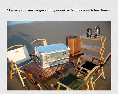 MOUNTAINHIKER Outdoor Storage Box Camping Picnic Travel Aluminum Alloy Large Capacity Box Silver Storage Bag 30-80L