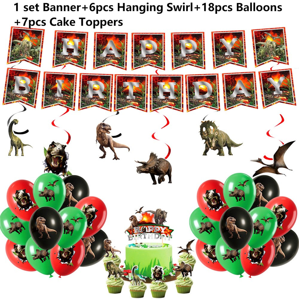 Dinosaur Party Decor 32inch Dinosaur Number Balloons 1-3 Year Olds Kid Birthday Baby Shower Matte Cartoon Foil Balloon Decors
