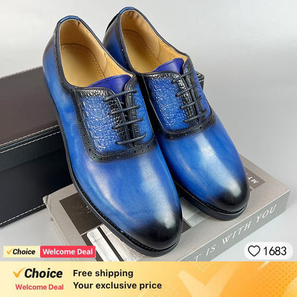 Handmade men shoes luxury brand high quality Genuine Leather dress shoes Man Fashion Formal Office Oxford Male Footwear Social