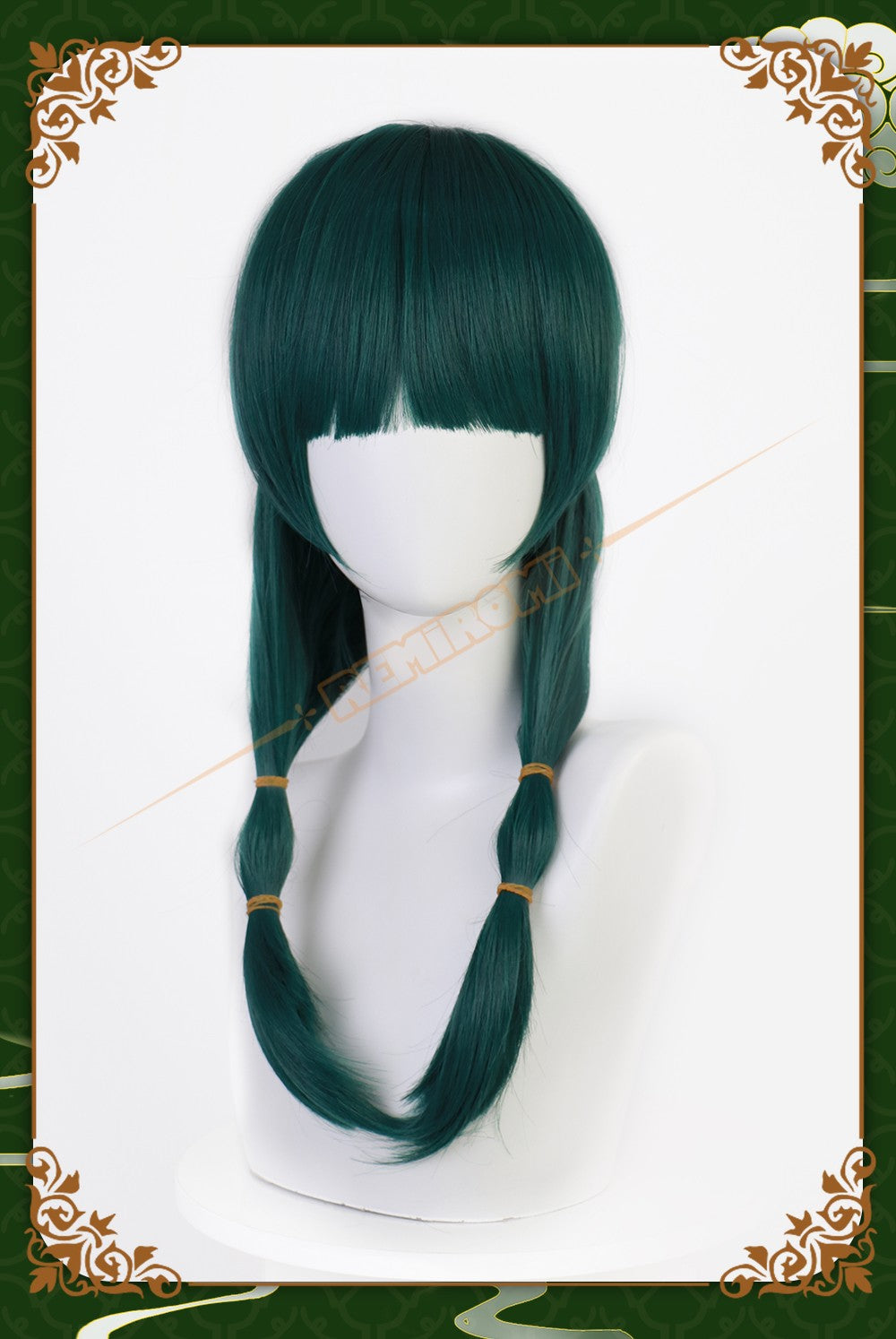 Peruca de Cosplay Maomao Sintética Anime The Apothecary Diaries Cabelo Verde 2 Estilos Kusuriya no Hitorigoto Grampo de Cabelo Touca + Touca de Peruca
