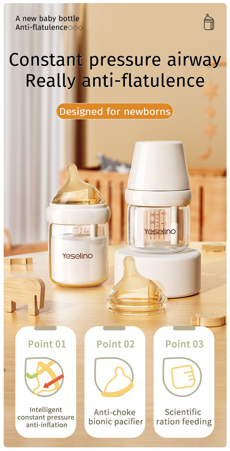Newborn Baby Items Feeding Bottle 0-6 Months Anti Bloating Anti Spitting Choking Bebe Glass Baby Bottles 160ml Silicone Nipple