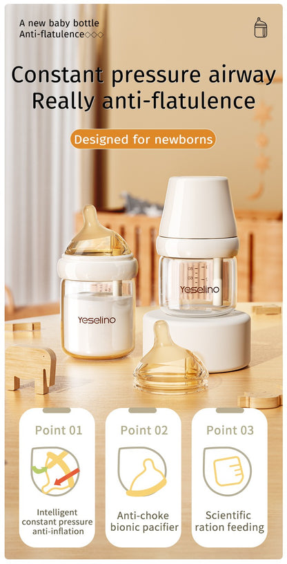 Newborn Baby Items Feeding Bottle 0-6 Months Anti Bloating Anti Spitting Choking Bebe Glass Baby Bottles 160ml Silicone Nipple