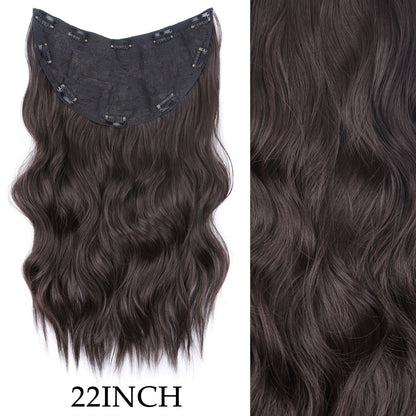 7 peças/conjunto de aplique de cabelo com 16 grampos, preto, longo e liso, cabelo natural, aplique de cabelo ombre, fibra resistente ao calor para penteado feminino
