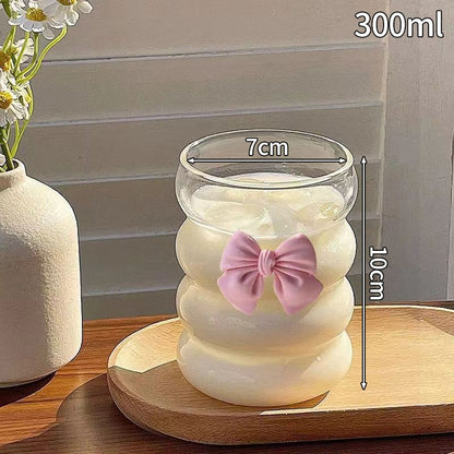 Copos de café gelado Copo de vidro estético Garrafa de água Copos para beber Utensílios de mesa decorativos Caneca de café gelado Copo de coquetel
