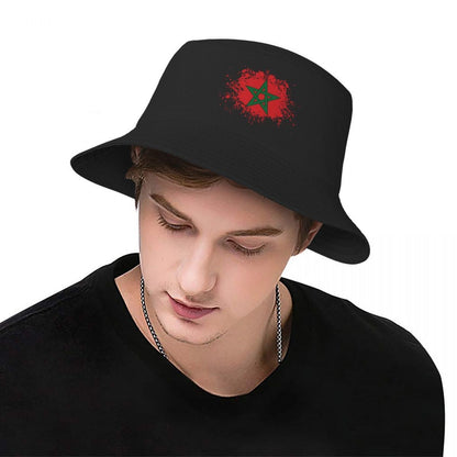 Custom Marokko Morocco Flag Bucket Hat Men Women Moroccan Proud Outdoor Sun Summer Fishing Cap