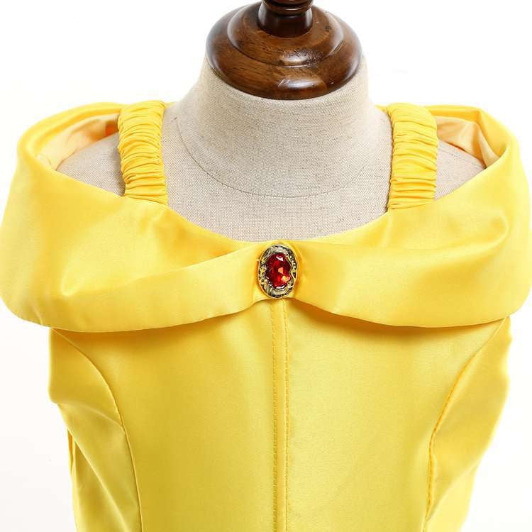 Disney Belle Princess Dress Halloween Cosplay Beauty and The Beast Costumes 2-10Y Girls Birthday Party Children Clothing Gown