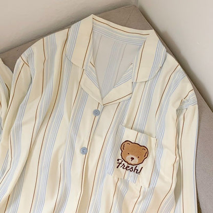 Cartoon Dog Letter Plaid Print Pajama Sets for Women Plus Size Sweet Cute Harajuku Style 2PC Set Sleepwear Autumn New Homewear