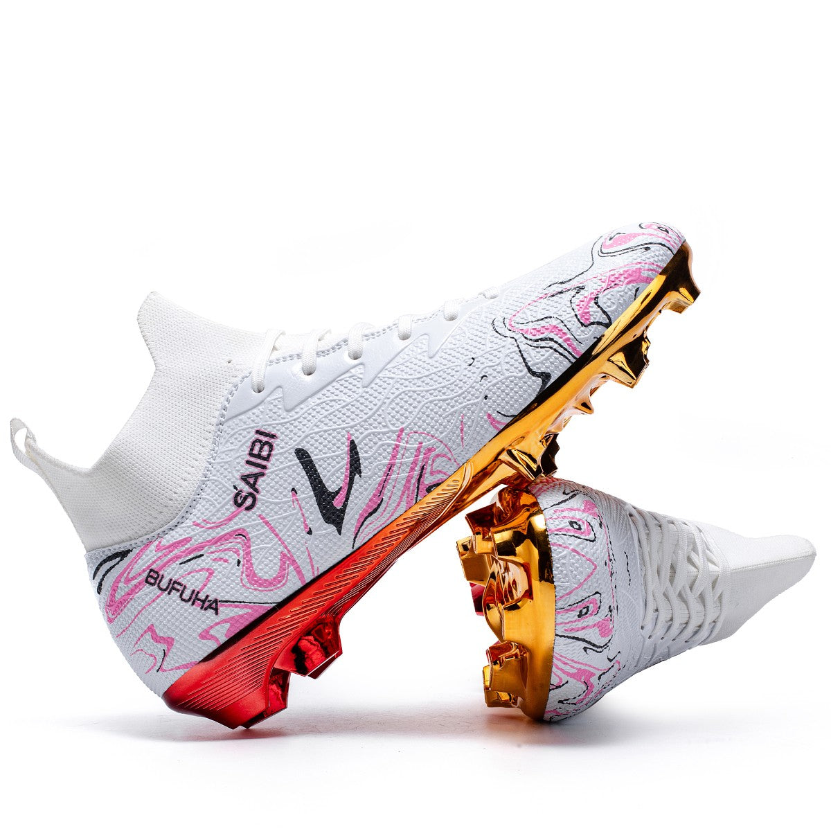 Premium Football Boots Feature Gold Plated Metal SG Studs For Professional Training and Competition Unisex Soccer Cleats