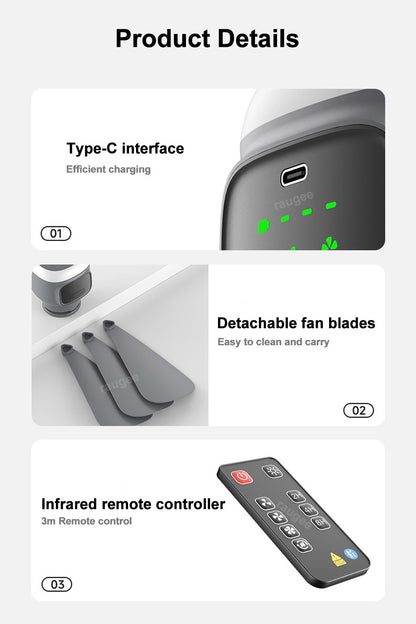 12000mAh Ceiling Fans Portable Camping Fan Tent Air Circulator Cooler Outdoor Rechargeable Electric Fan LED Light Remote Control