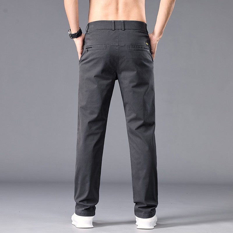 New Casual Pants Men Straight Fit Stretch Autumn Chino Trousers Male Formal Work Business Dress Khaki Fashion Spring Pants