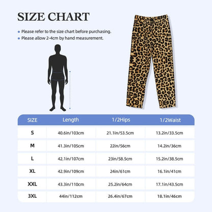 Custom Leopard Print Pajama Pants Men's Animal Skin Sleepwear Lounge Sleep Bottoms Stretch with Pockets