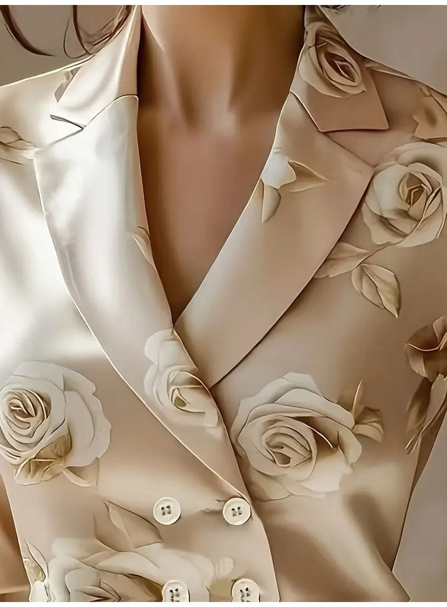 Fashion Flower Print Shirts For Women 2025 Autumn Winter Long Sleeve Turn-down Collar Loose Blouses Tops Elegant