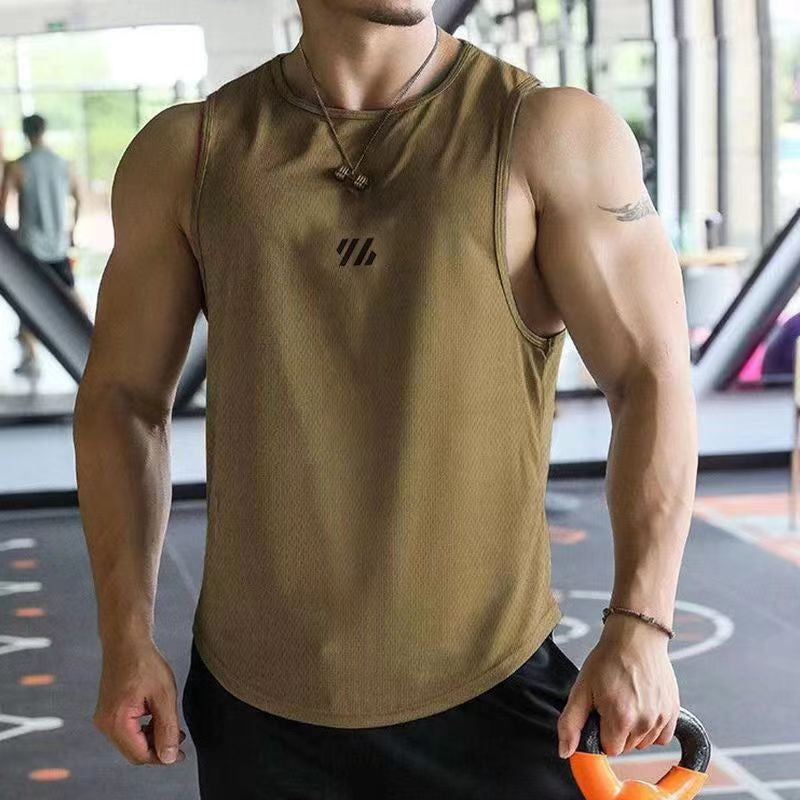 2024 Mens fitness gyms Tank top men Fitness sleeveless shirt Male mesh breathable Sports vest Undershirt Gyms Running vest men