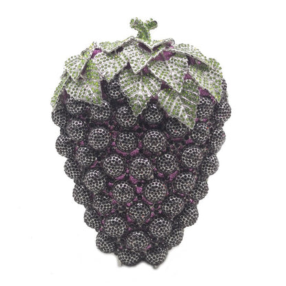 Fashion Grape Crystal Bags Purse Purple Designer Women Party Clutches Mini Clutch Bags Drop Shipping Wedding Bridal Handbags