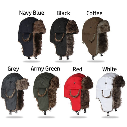 Men Women Fur Earflap Winter Cap Russian Ushanka Winter Hats Ski Hat Winter Warm Hat