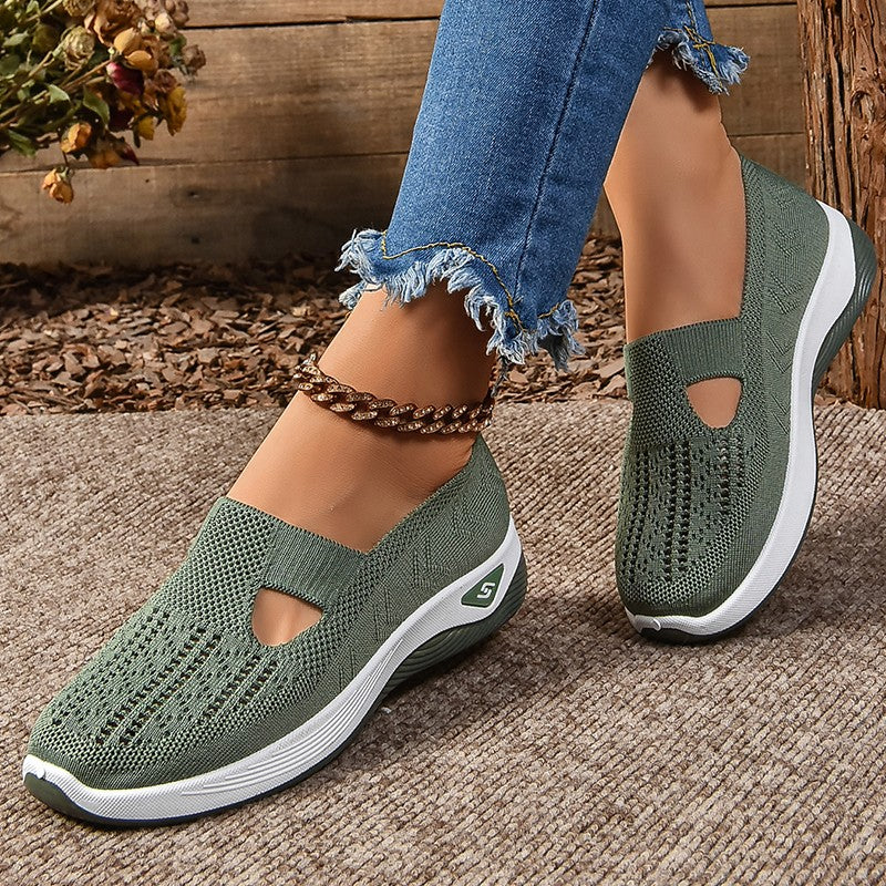 Women Wedges Sneakers High Quality Shoes Slip On Flats Men Loafers Breathable Mesh Running Sneakers Ladies Sport Shoes