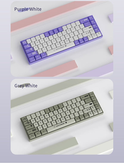 AJAZZ AK680 Teclado Mecânico para Jogos Tecla ABS 68 Teclas Teclado Bluetooth Sem Fio com Fio Troca a Quente Gasket Personalizado para Pc Laptop