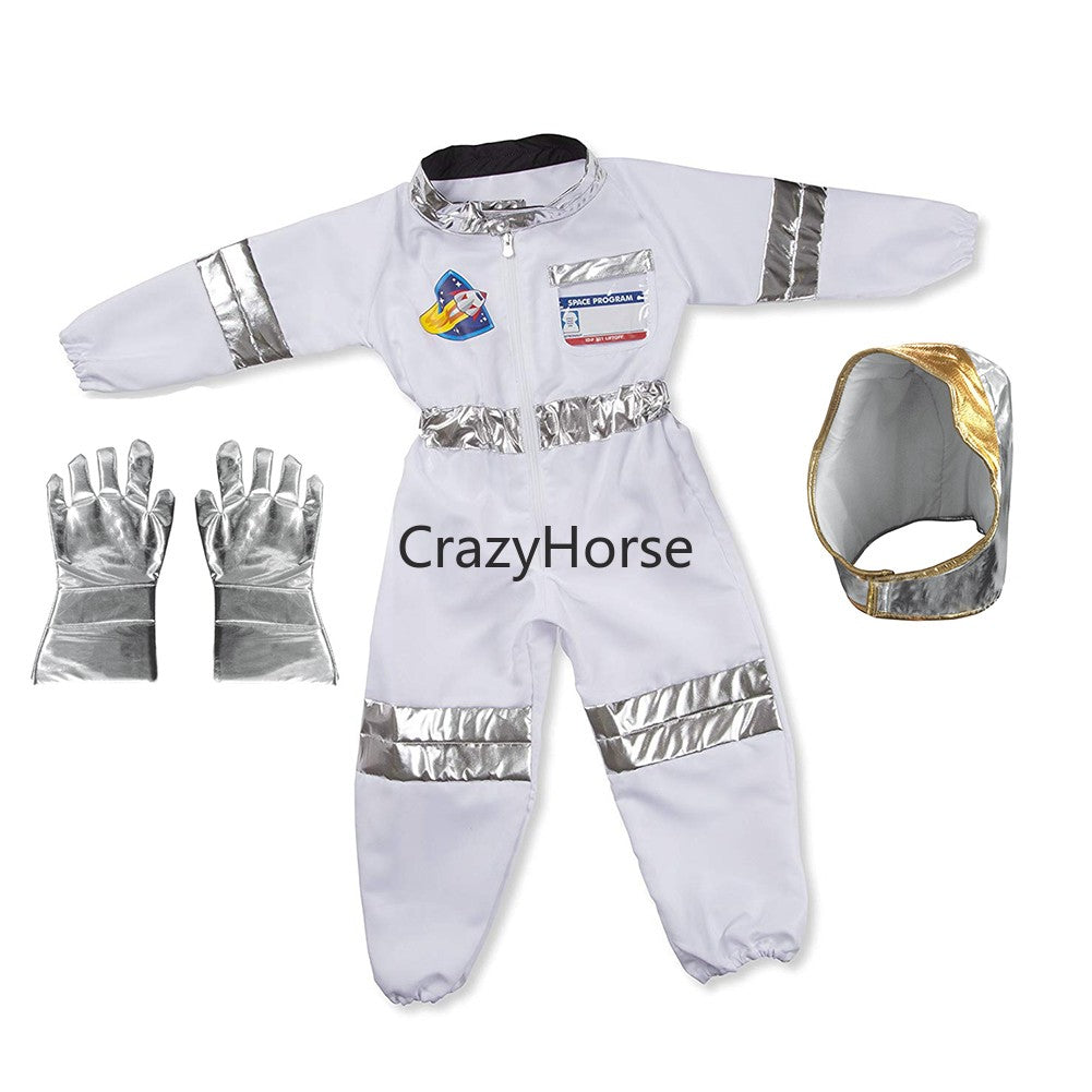 New Astronaut Boys Girls Cosplay Costume for Kids Spaceman Child Halloween Dress Up Children Rocket Jumpsuit Outfit Bodysuits