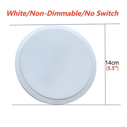 Tokili 12V/24V Dual Volt Ultra-Thin LED Puck Lights, Interior RV Marine Overhead Light, for Camper Cabin, Boat & Trailer Ceiling